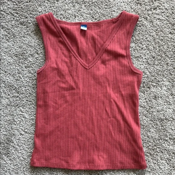Women's Sleeveless V-Neck Top - Red - Picture 1 of 5